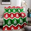 Christmas Tree Pattern Red and Green Flannel Blanket for Bedroom, Living Room, Sofa, and Nap