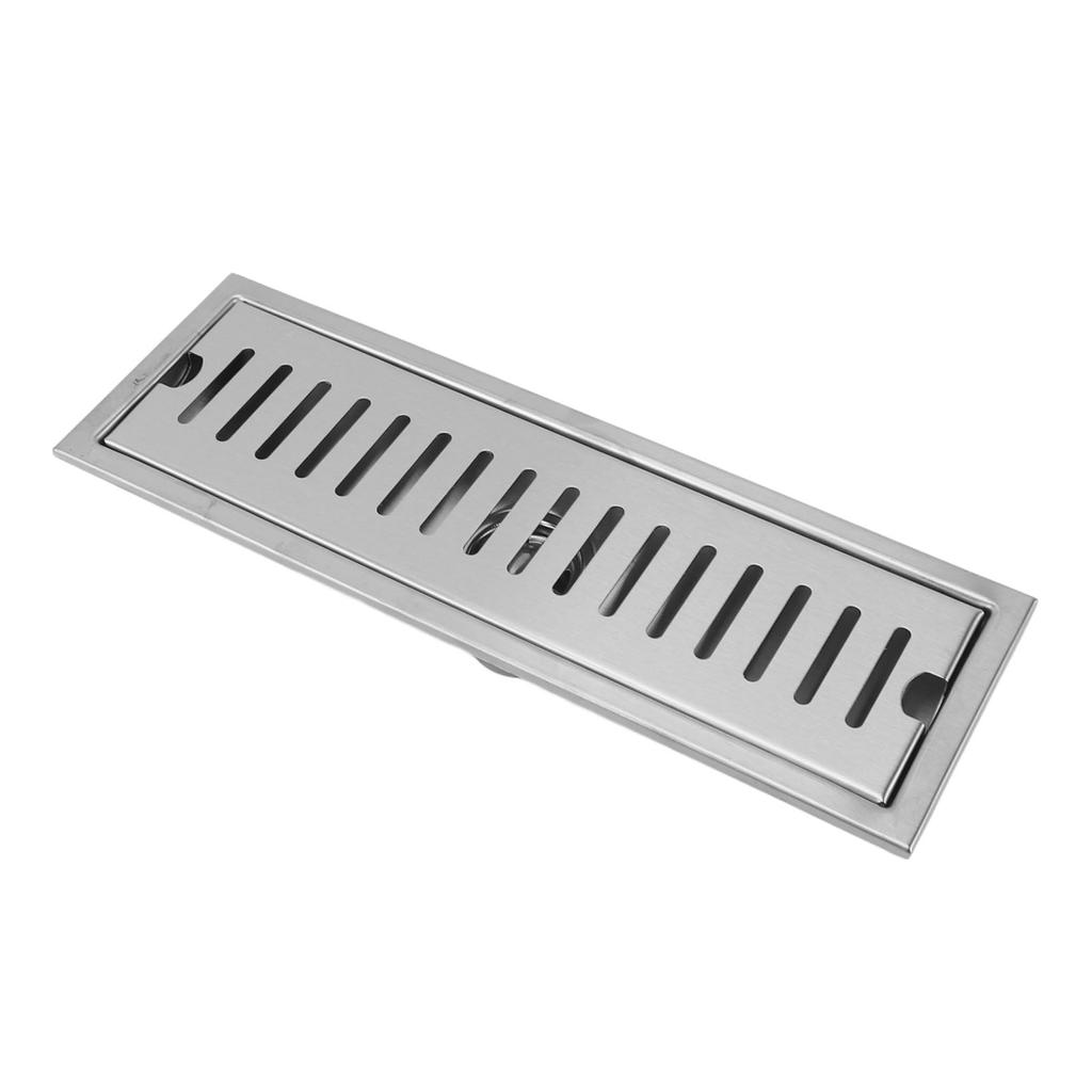 12 Inch Rectangular Linear Shower Drain 304 Stainless Steel Rustproof Shower Floor Drain Odor Proof