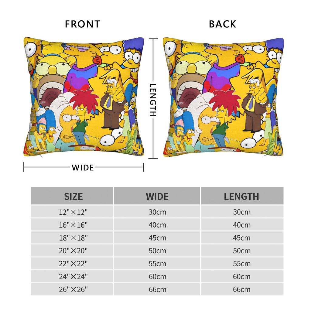 Pillow Case S-Simpsons Cartoon Characters Group Design Pillow Cover For Wedding Party Home Decor Vintage Pillowcases
