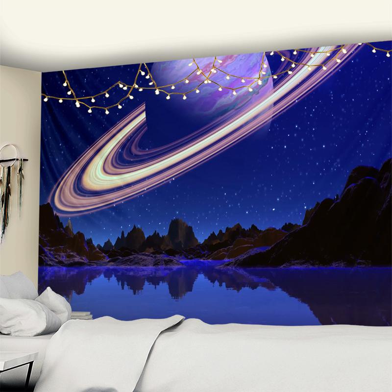 Space Planet Tapestry Wall Hanging Gypsy Psychedelic Hippie Bohemian Science Fiction Art Mandala Home Decor