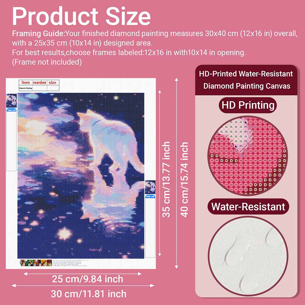 Diamond painting DIY kit starry night sky clouds aesthetic art for home room decoration