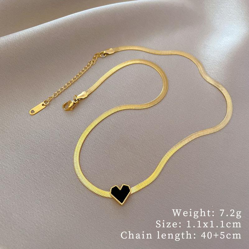 Love Chain Double-Sided Furnace Real Gold Necklace Female Collarbone Chain With Jewelry