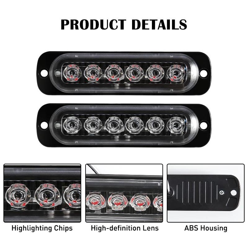 4PCS Grill Car LED Light Strobe Red Blue Emergency Remote Wireless Control Flash Signal Fireman Beacon Warning Lamp Yellow White