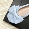 Ballerine da donna Scarpe da barca Azzurro Testa rotonda Fiocco Taglia 33-43 Scarpe basse per donna Pelle di velluto Alta qualità Scarpe estive