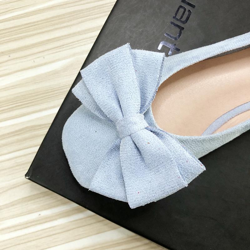 Ballerine da donna Scarpe da barca Azzurro Testa rotonda Fiocco Taglia 33-43 Scarpe basse per donna Pelle di velluto Alta qualità Scarpe estive