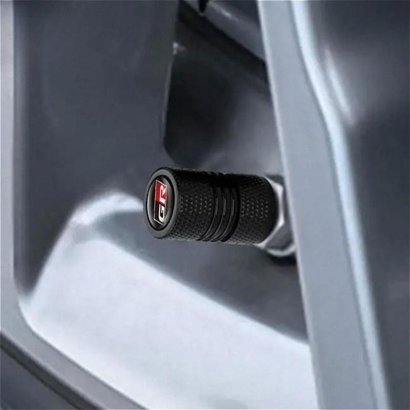 4Pcs Car Tire Valve Stem Caps Compatible for Toyota GR Sport Gazoo Racing Yaris 86 Corolla Hilux Supra C-HR Auto Accessories
