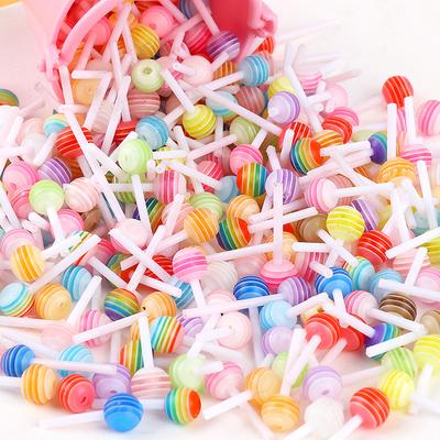 50Pcs Colorful 3D Lollipop Nail Art Accessories, Candy Themed Nail Decorations for Creative Manicures
