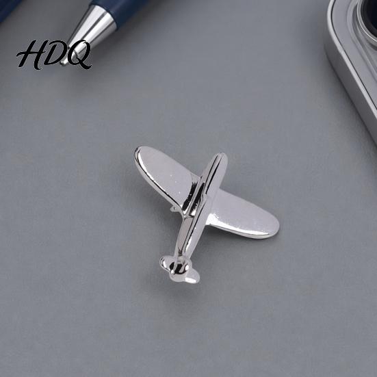 Suit Lapel Pin Men Brooch Airplane Design with Clip-on Pin Brooch Smooth