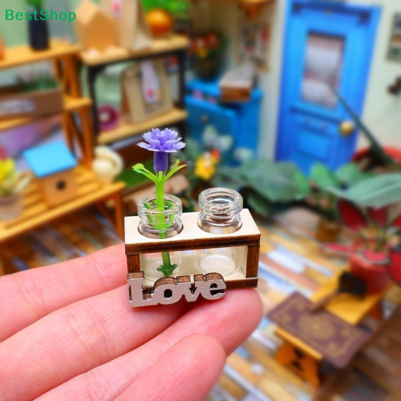 1:12 Scale Dollhouse Wooden Hydroponic Plant Shelf for Miniature Home Decor