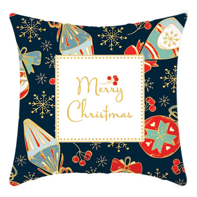 

New Christmas Elk Santa Egg Decorative Print Pillow Home Sofa Cushion Cover 45 * 45Cm pillowcase
