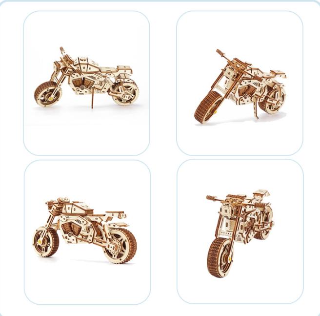 3D laser retro motorcycle toy handmade diy decoration model