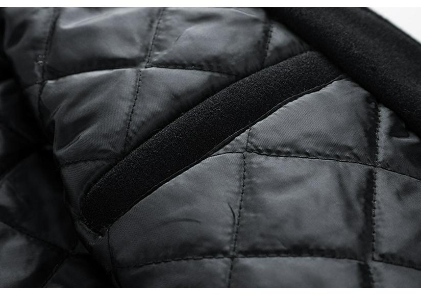 Herren Herbst/Winter Baumwollgepolsterte Woll-Baseballkragenjacke, Übergröße