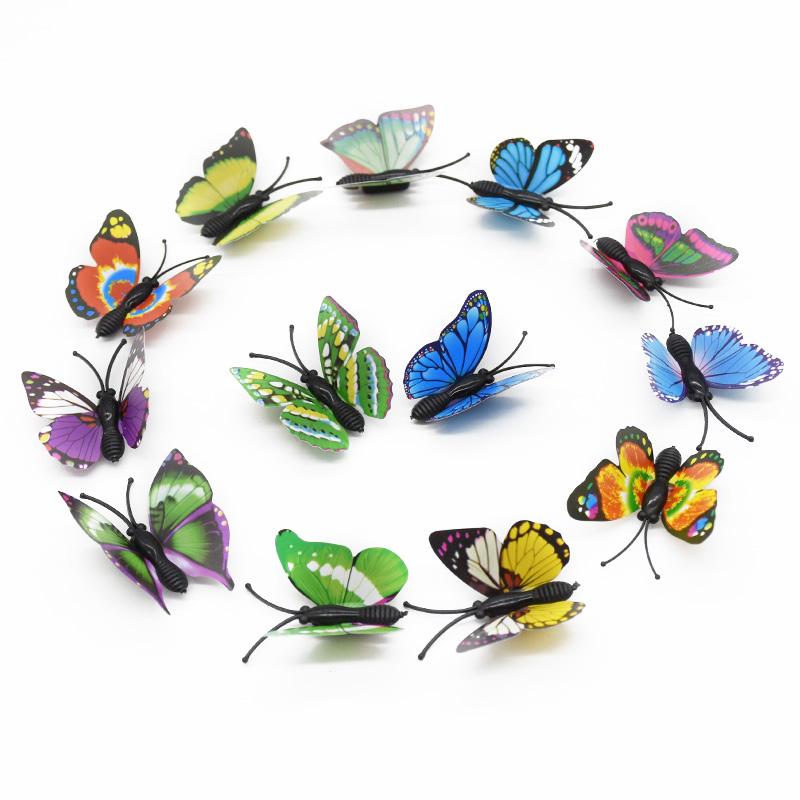 50/100PCS Artificial Plastic Butterfly Home Room Decora Headwear Accessories Wall Stickers Diy Candy Box Scrapbook Wedding Party