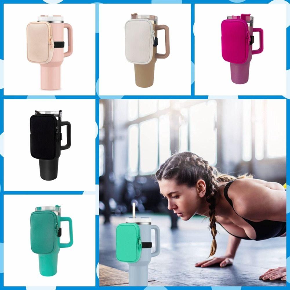 

Solid Color Bottle Bag Handheld Caddie Can Cover For Card Key Coins Earphones Cellphone