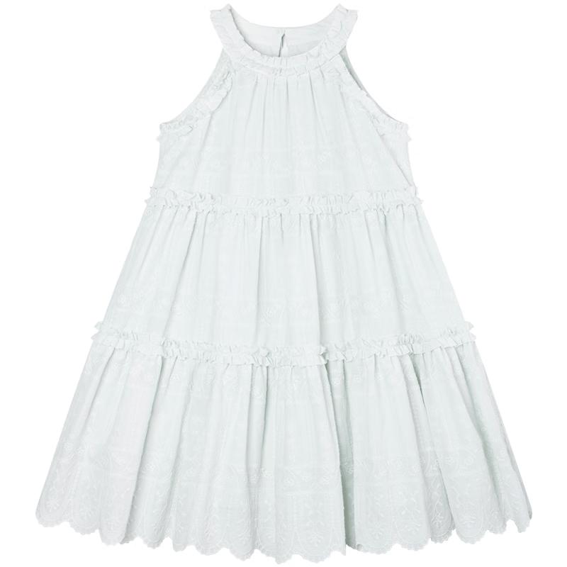 Mucmukn Girls' Embroidered Halter Cotton Dress
