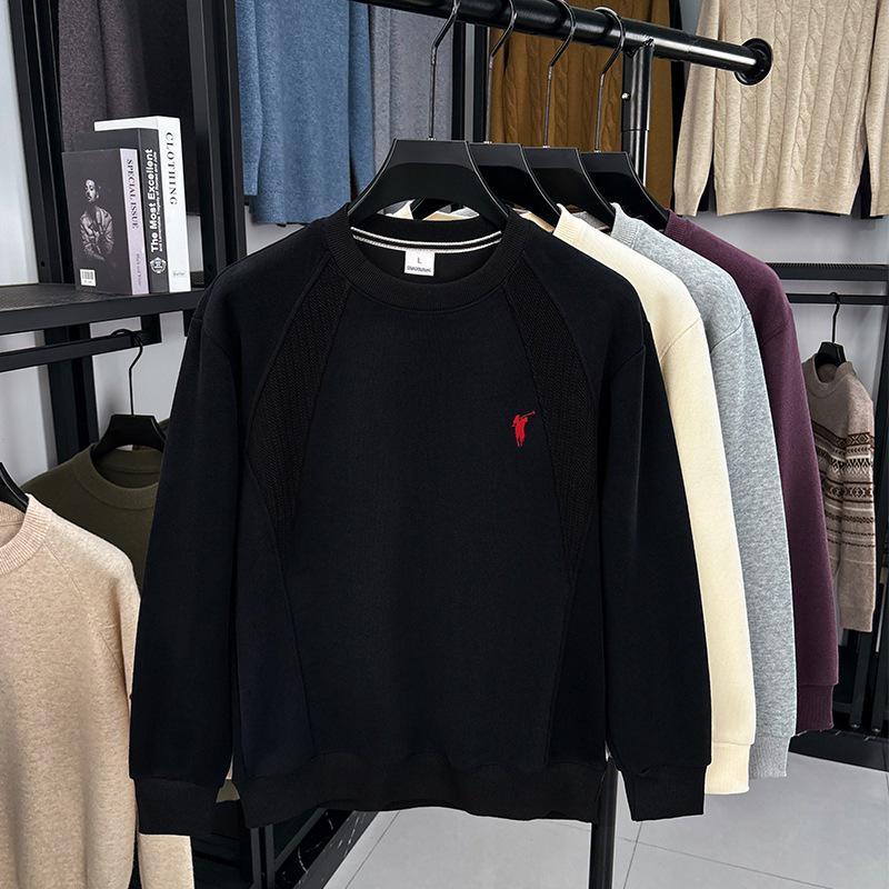 Men's Autumn 2025 Long-Staple Cotton Drop Shoulder Hoodie - Trendy Loose Fit, Long Sleeve