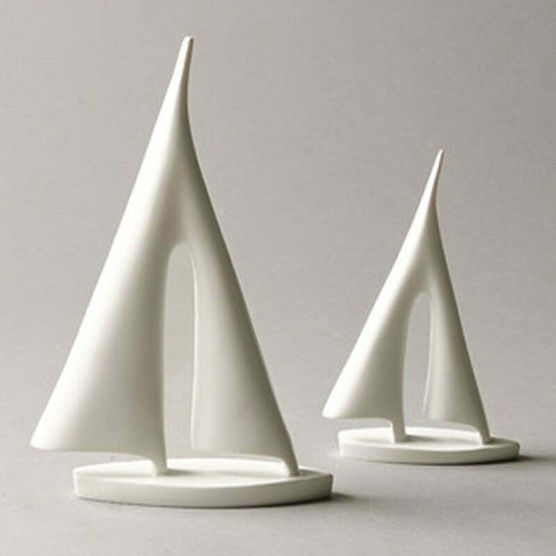 Ship Decorative Figurine White Large 28cm - Sailboat, Boat, Yacht