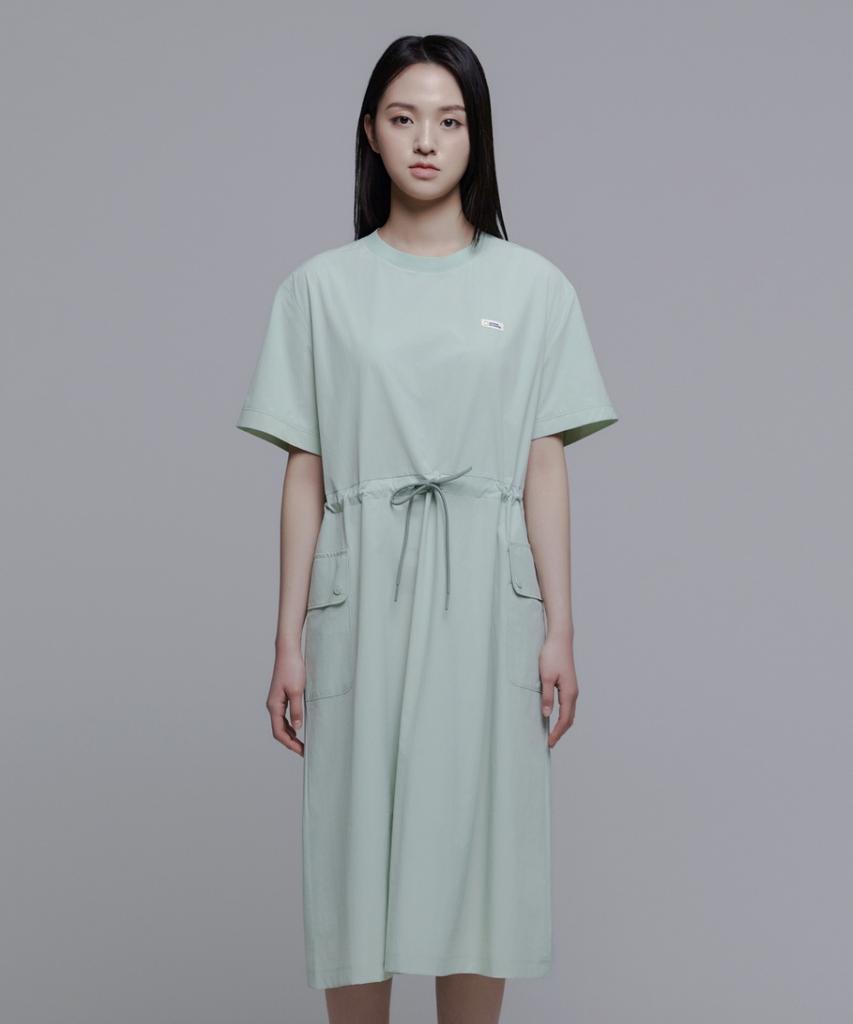 NATIONALGEOGRAPHIC N242Wop910 Adélie Lightweight Woven Stretch Round Neck Dress Light Jade