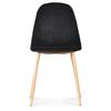 Set of 2 Opjet "Josef" Wood-style Velvet Chairs - Black