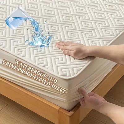 Waterproof Quilted Bed Cover Anti-mite Anti-bacterial Mattress Cover Ultrasonic Embossed Mattress Protector for Home Bedroom