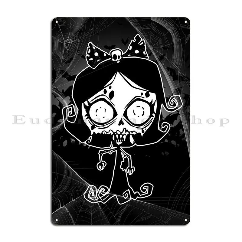 Zombie Vampire Girl Metal Plaque Poster Club Wall Cave Customized Pub Plates Cinema Tin Sign Poster
