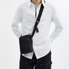 COACH Sullivan 16 Logo Embossed Smooth Calfskin Crossbody Shoulder Bag Small Men's Black