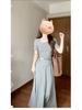 2026 Graues Petite Französisches High-End Langes Sommerkleid für Damen