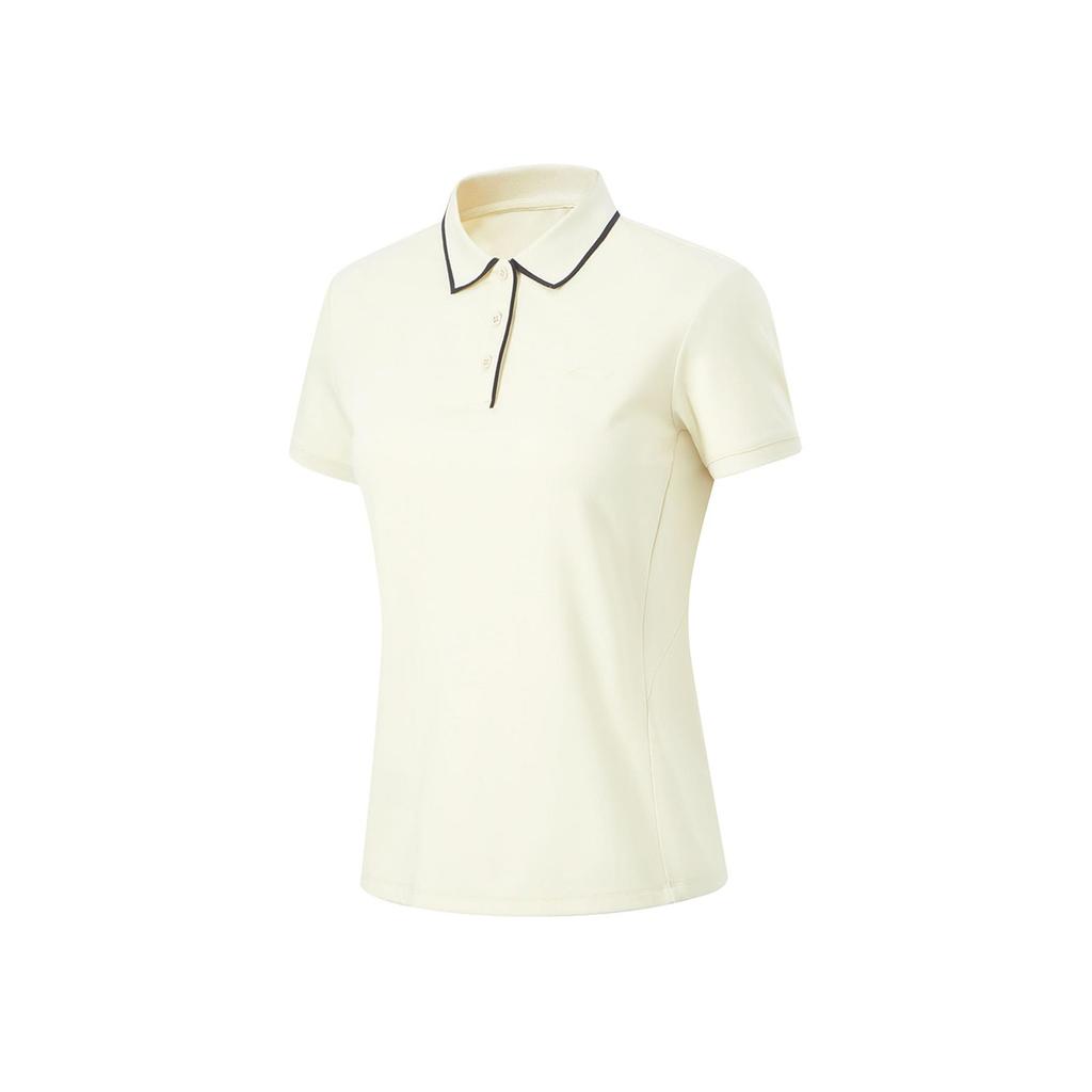 Li-Ning Comfortable Moisture-Wicking Fitness Short Sleeve Polo Shirt Women tops Gelatin-Yellow APLU158-6