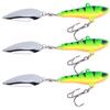 3pcs Artificial Fishing Lures Sequins Rotating Aluminum Hard Bait for Fishing Long ShotBlack Green