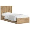 Bed Frame with Storage and Headboard Artisan Oak 90 X 200 Cm