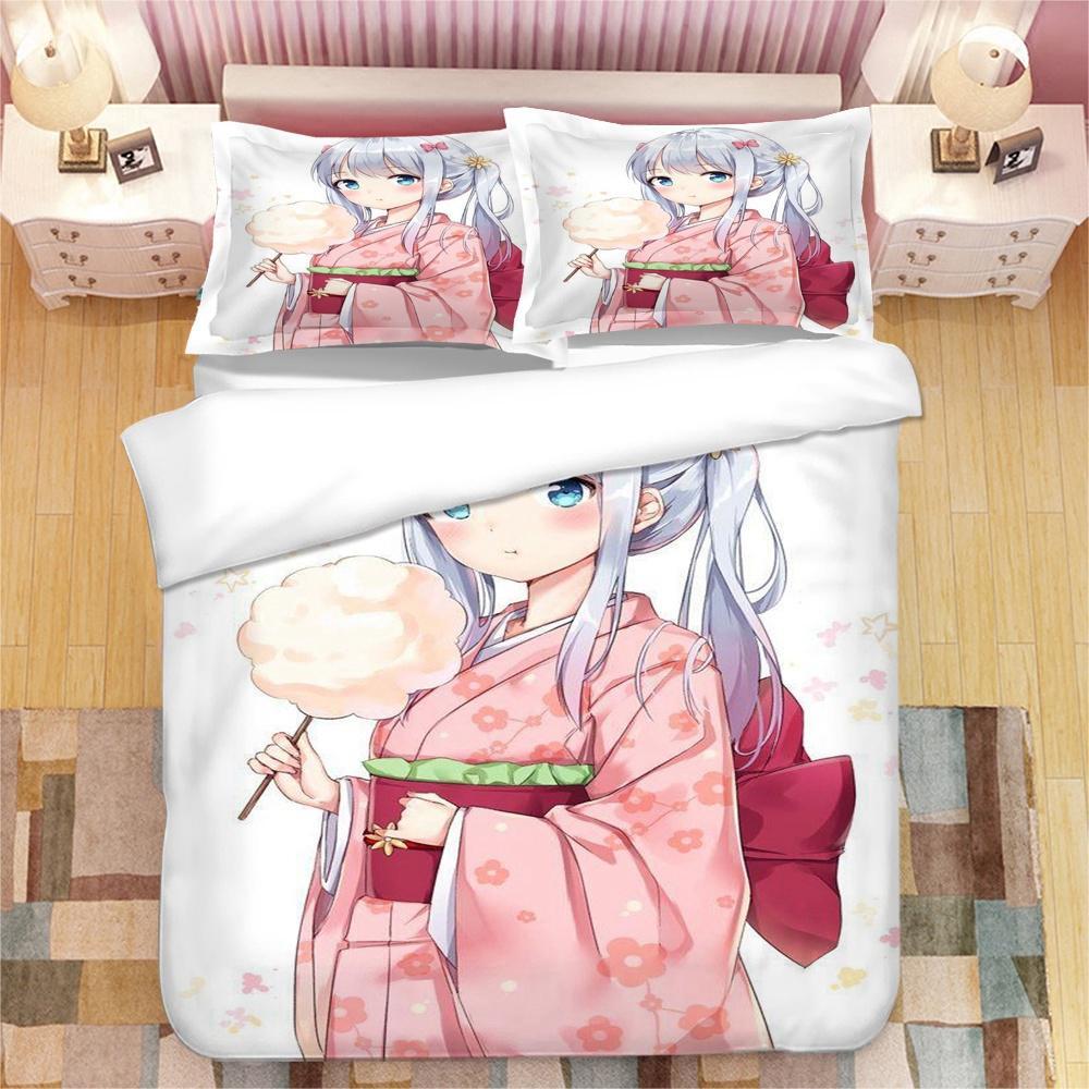 Anime Girl Izumi Sagiri 3D Printed Bedding Set King Duvet Cover Pillow Case Comforter Cover Bedclothes Bed Linens Home Textiles