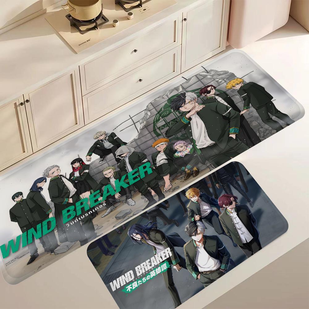 Wind Breaker Anime Room Mats Washable Non-Slip Living Room Sofa Chairs Area Mat Kitchen Alfombra