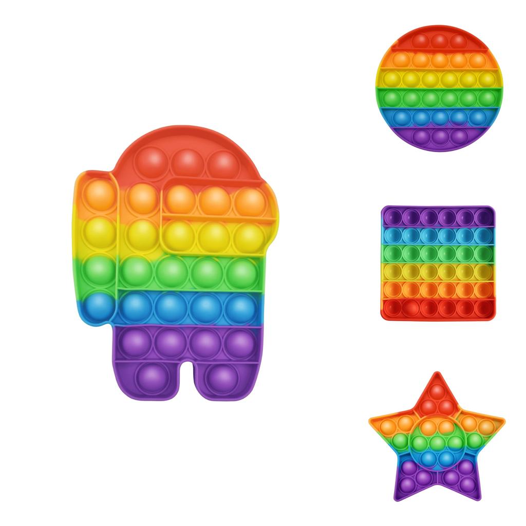 Colorful 12cm Rainbow Silicone Press Bubble Toy For Sensory And Educational Fun