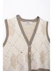2024 Autumn Women's Retro Diamond Pattern Knit Vest