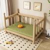 Wooden Dog Bed Modern Durable Dog Bed Headboard All Season Safety Dogs Beds Removable Mattress Dampproof Teddy Stylish Cat Nest