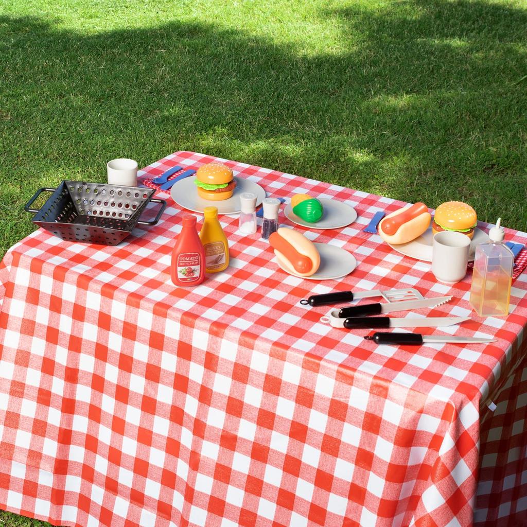 Joyfy 27 Pcs Kids Kitchen Toy Playset BBQ Grill Pretend Play Food Sets, Gift for Toddlers 2 3 4 Years Old Girls Boys