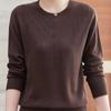 Women's Round Neck Loose Knit Sweater Spring and Autumn Bottoming Shirt Long-sleeved Sweater