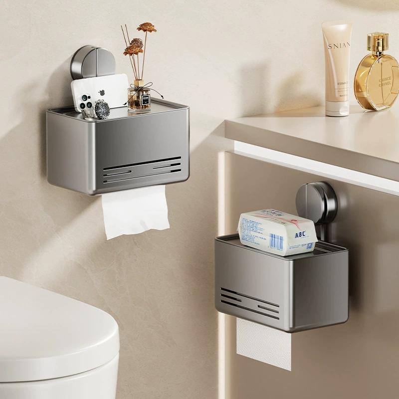 Soporte para papel higiénico de pared sin taladrar, caja de pañuelos para baño y cocina