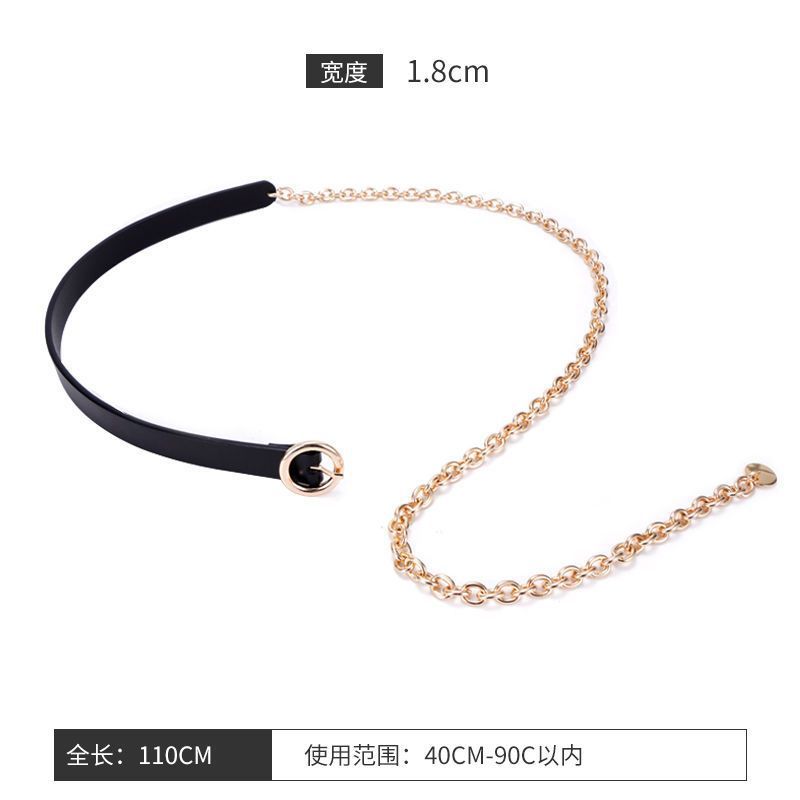 

Classy Womens Metal Waist Chain Featuring Black Color Ideal For Summer Dresses Styles And Round Gold Chain