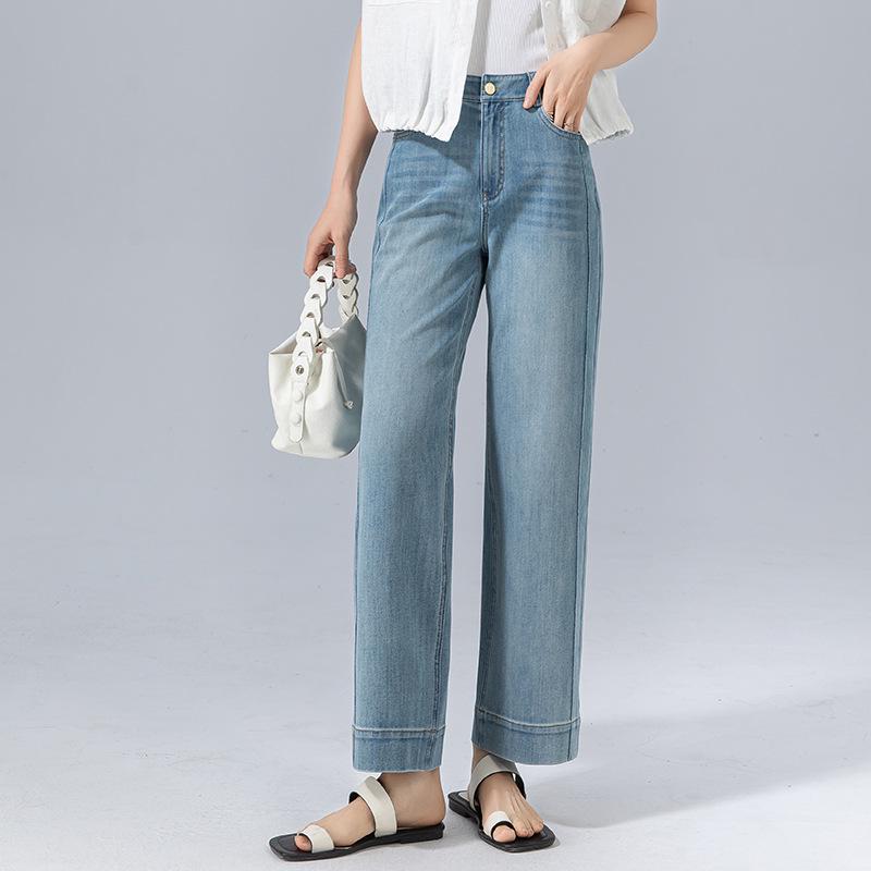 Xin Ge Women s High Waist Tencel Cotton Wide Leg Jeans - Summer 2025 Collection 26