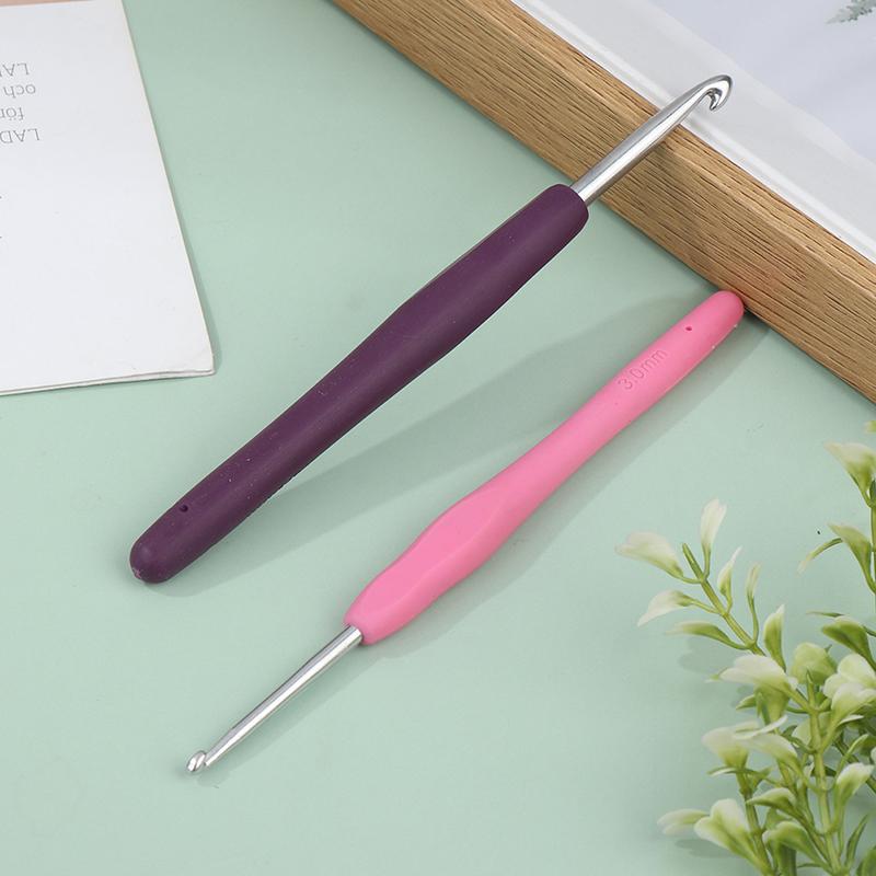 1Pc 2.0-6.0Mm Rainbow Soft Handle Crochet Rubber Handle Crochet Sewing Tools