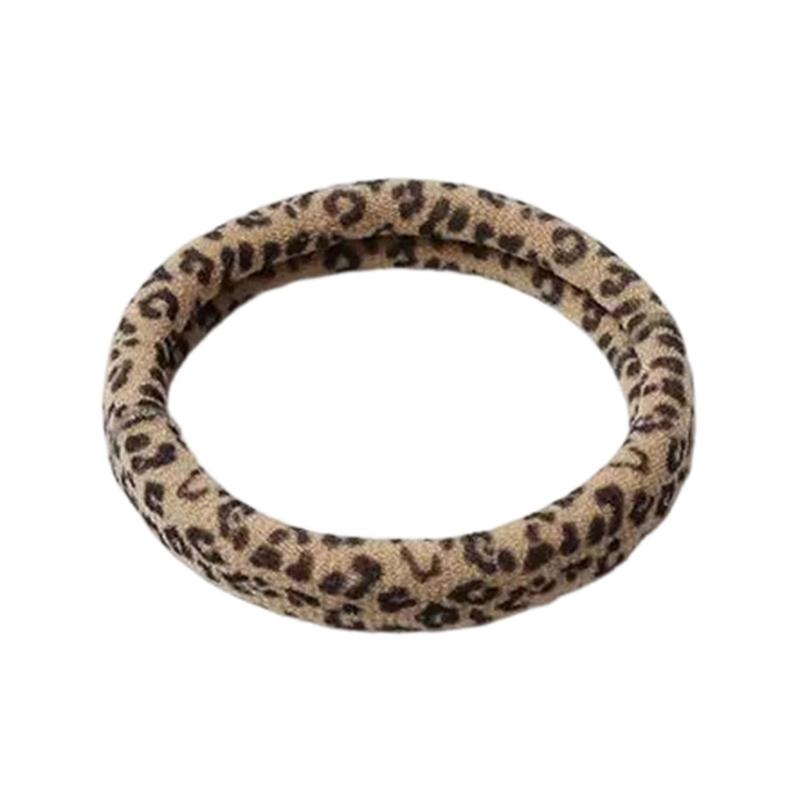 Pack of 5pcs High Elasticity Leopard Print Hair Ties Gentle Nonslip Fabric Hair Bands For Women Girls Daily Styling