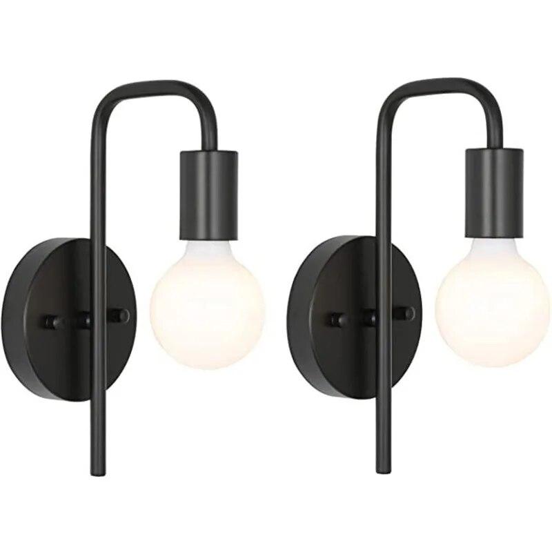 Luminárias de Parede Retrô Douradas Pretas de Metal Luz de Parede Vintage para Cabeceira Lado Espelho Decoração de Parede Moderna Interna Luminária de Montagem em Superfície