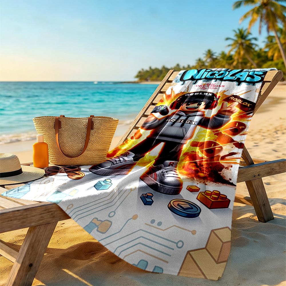 Roblox Beach Towel Soft Durable Quick-Dry Comfortable Lightweight Suitable for Sports, Travel, Swimming, Yoga, Bathroom, Beach, And Pool