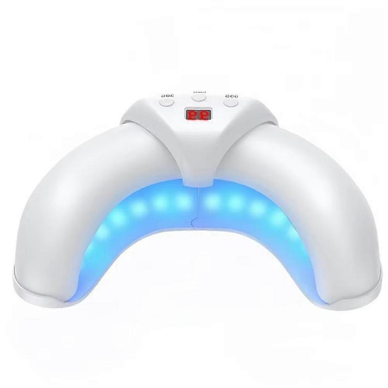 Halve Maan Vorm Opvouwbare Mini Nagellamp LCD Scherm 22-LED UV Droger voor Teennagels/Vingernagels, 18 Blauw
