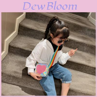 Chic Korean Style Kids Bag With Shiny Pu Leather And Colorful Rainbow Strap For Boys And Girls
