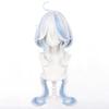 White and Blue Long Full Wig for and Comiket School and Cultural Includes Wig Net and Cosplay Accessories Wig, Heat-Resistant, Games, Cosplay,