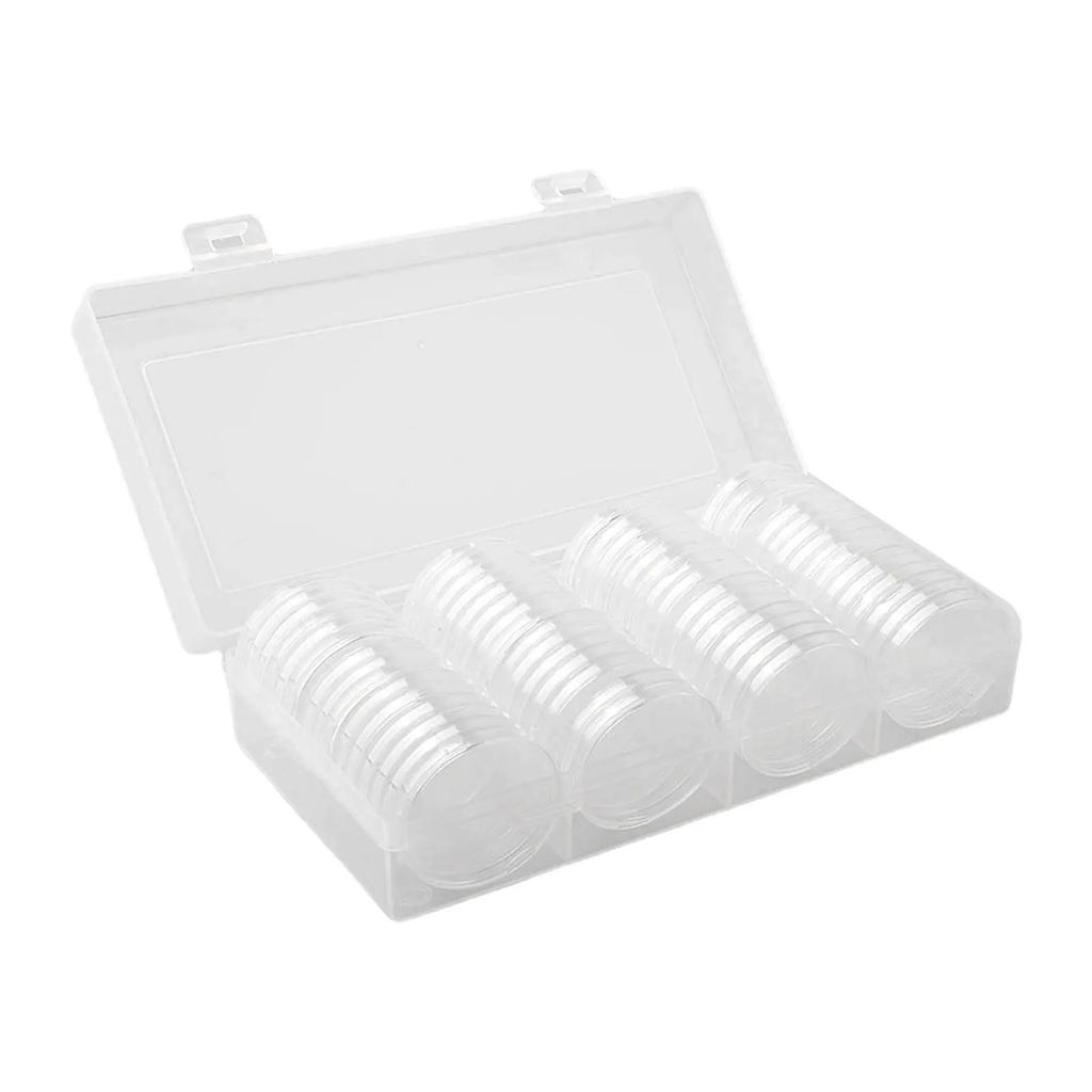 Keep Your Coin Collection Organized Spacious Coin Capsule Case Container with 60 Coin Capsules and Adjustable Compartments