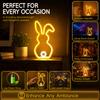 USB Battery Powered Bunny Neon Light Plastic LED Bunny Night Light Easter Bunny Sign  For Business