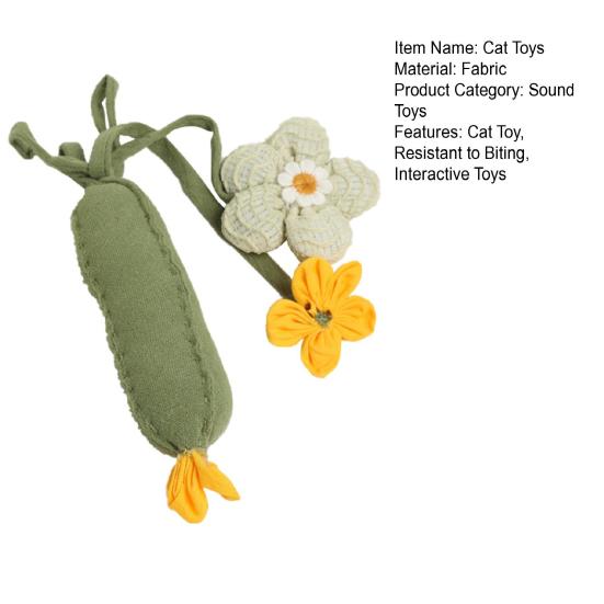 Cat Toy with Cucumber Shape Scratch Resistant Pet Toy Built-in Sound Interactive Teaser Toy for